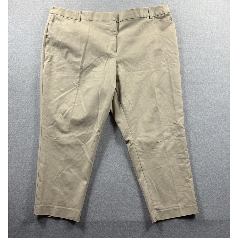 Liz Claiborne Pants Womens 22W Beige Emma Ankle Slim Tapered Stretch Work Twill